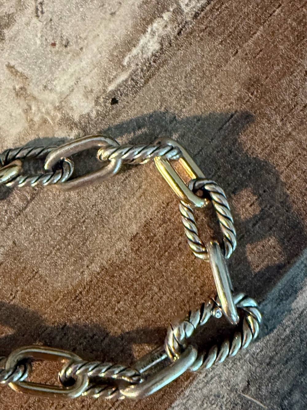 Two Tone Madison Chain Bracelet 8.5mm - Picture 4 of 4